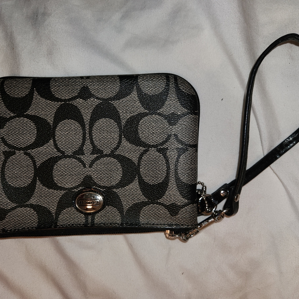 Coach Black and Gray Wristlet